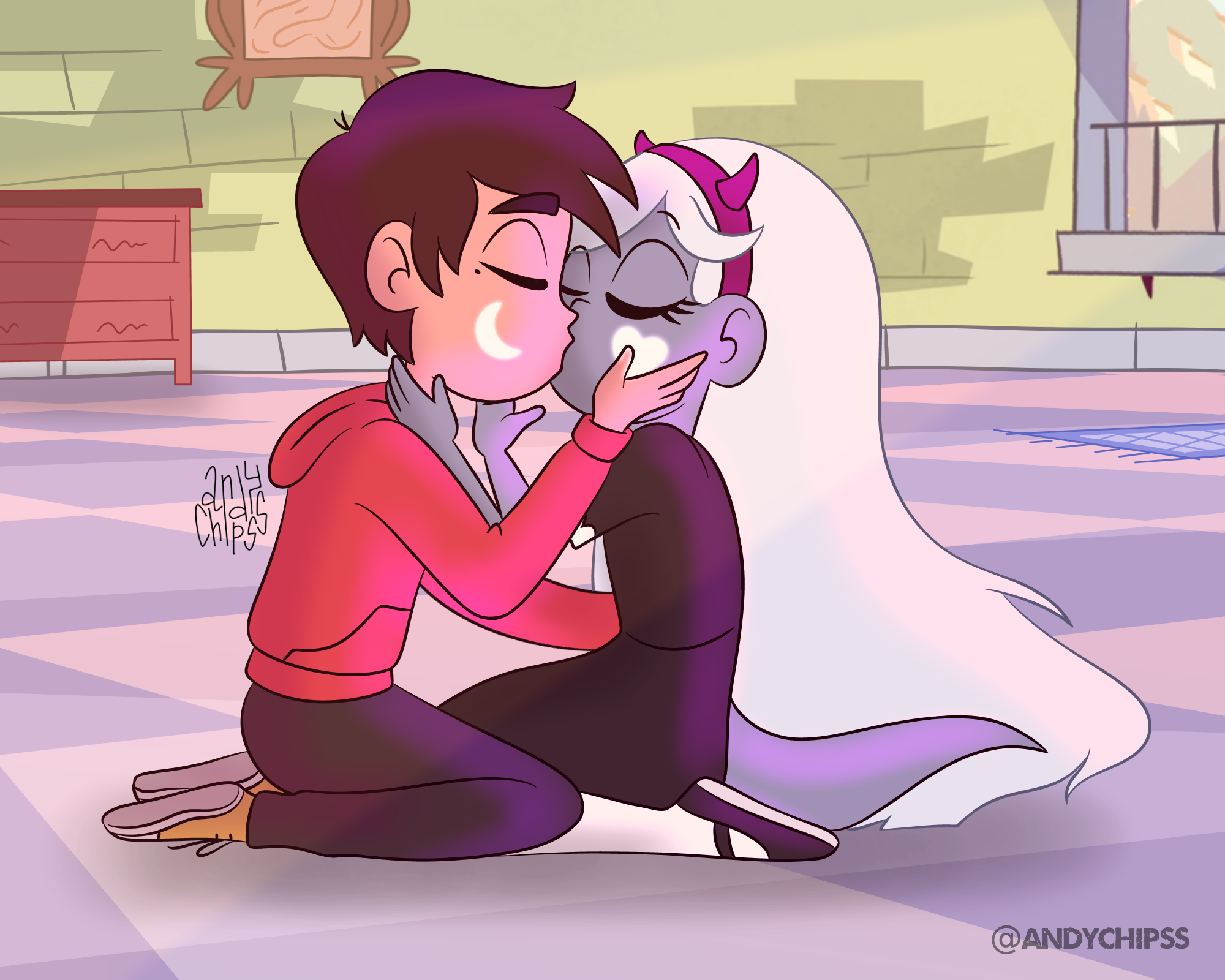 Marco and Mon-Star's First Kiss