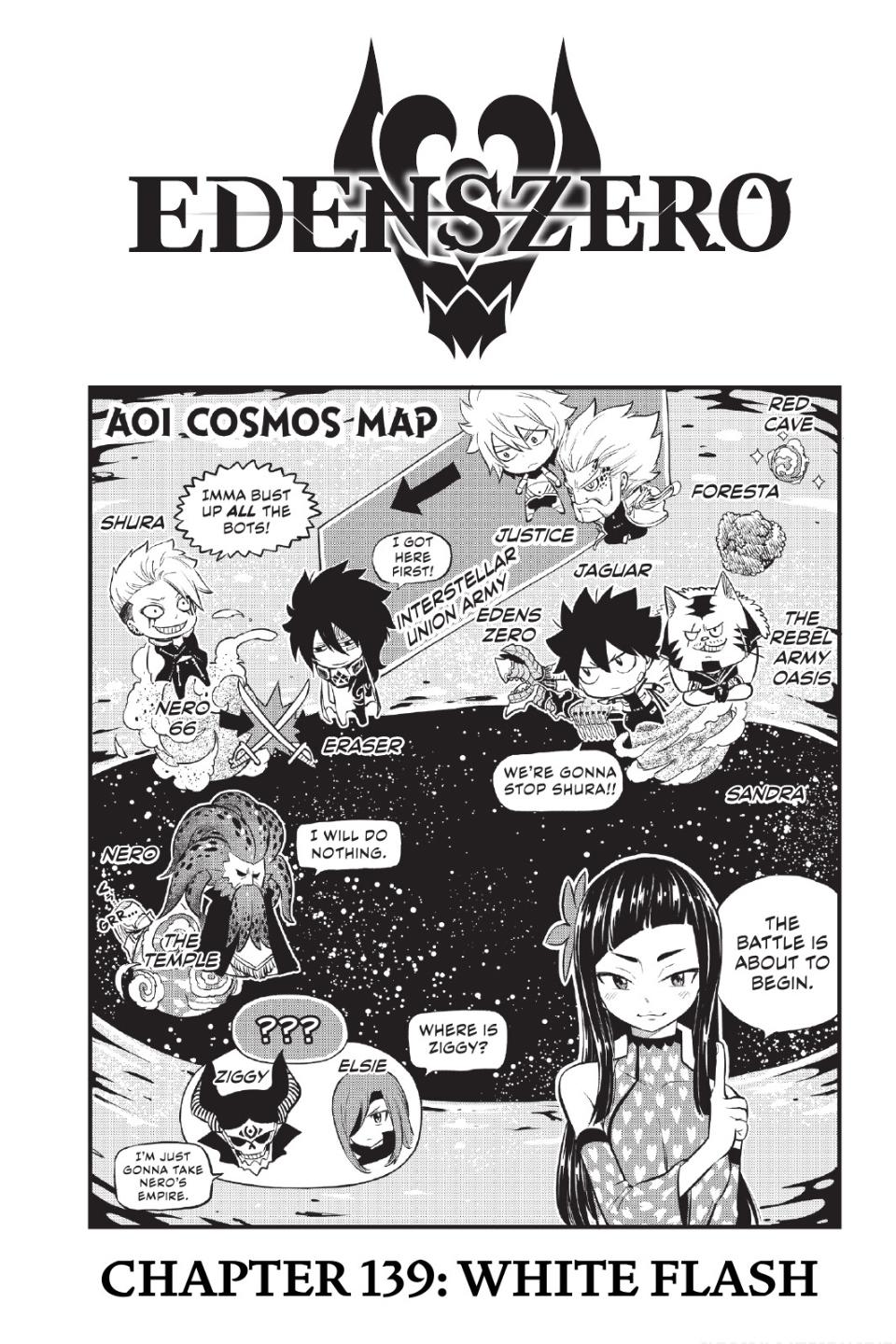 Edens Zero Chapter 139 Cover Page/Map