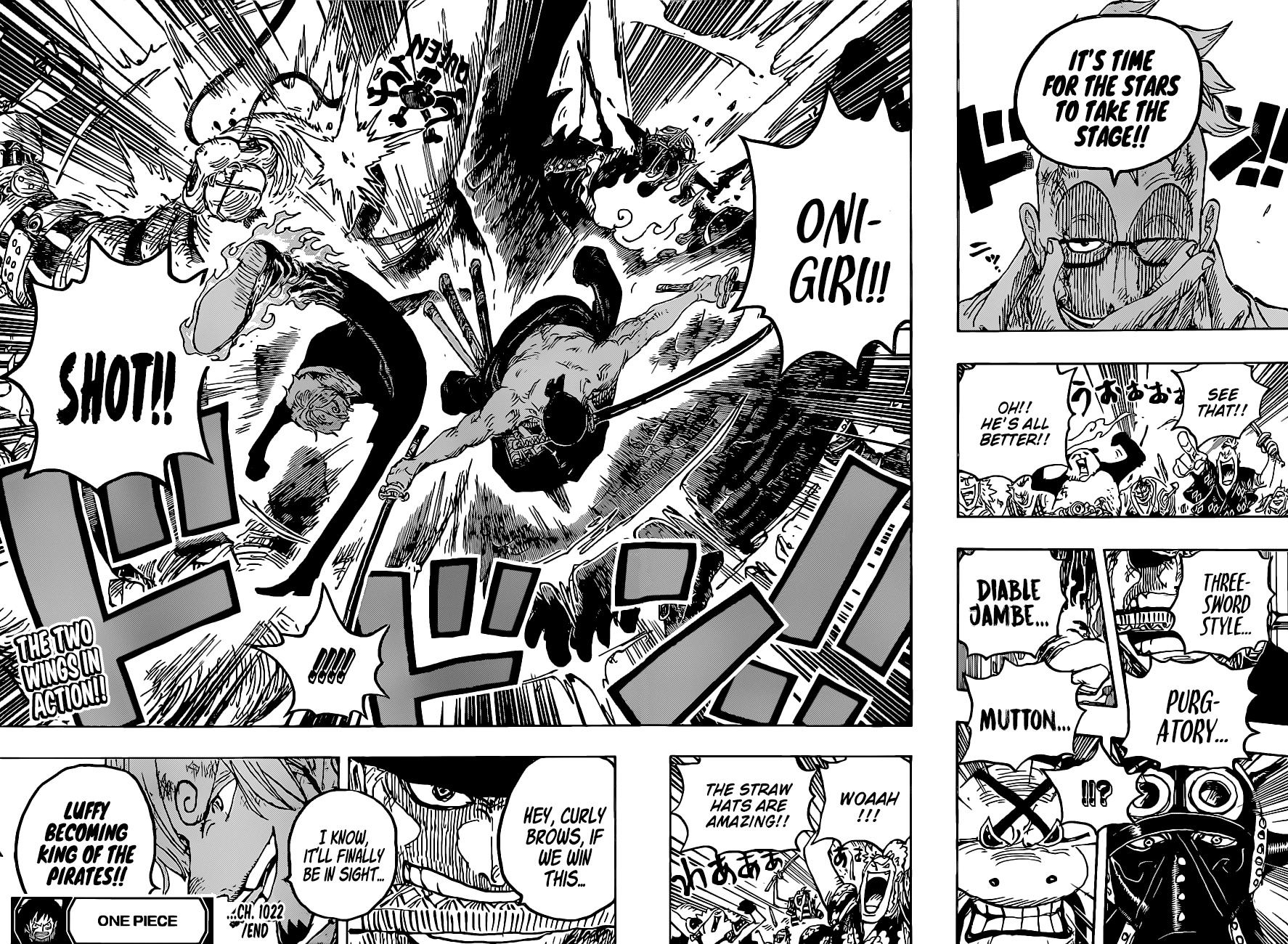 One Piece Chapter 1022-Black Leg and Pirate Hunter Strike