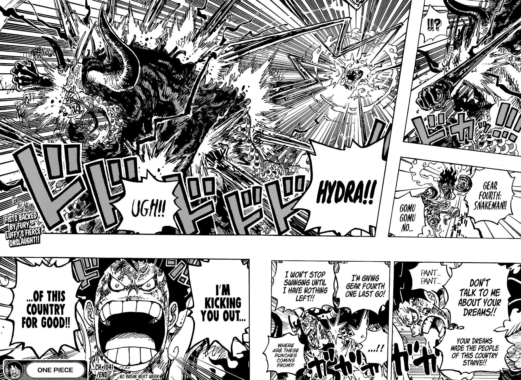 One Piece Chapter 1041-Gear Fourth: Snakeman Hydra
