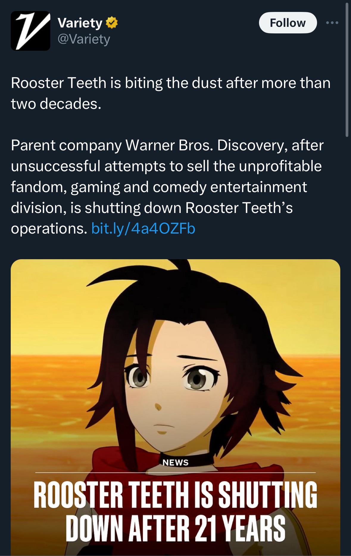 Rooster Teeth Shutdown