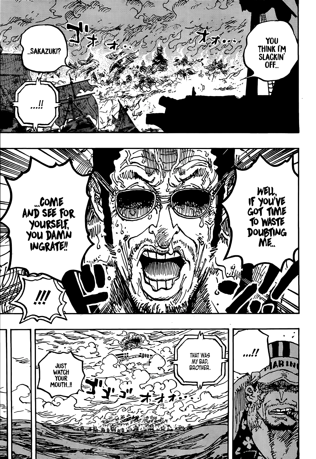 One Piece Chapter 1124-Boraslino Tells Akainu to Shut the F**k up